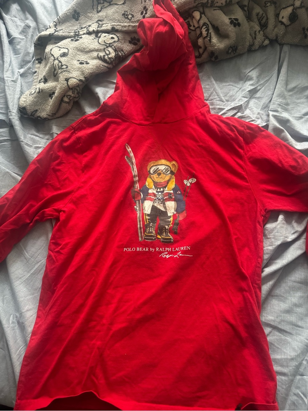 Polo by Ralph Lauren Red Ski Bear hooded shirt - Picture 2 of 3